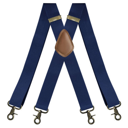 GentleHold – Premium Leather Suspenders for Men – Navy Blue