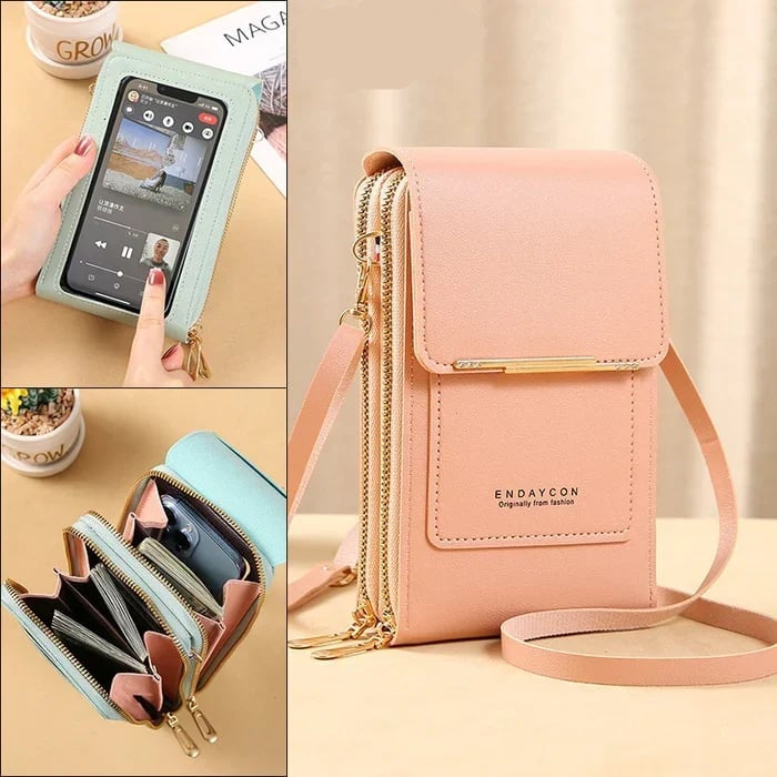 ChicVault – Secure Crossbody Wallet Bag – LIGHT PINK