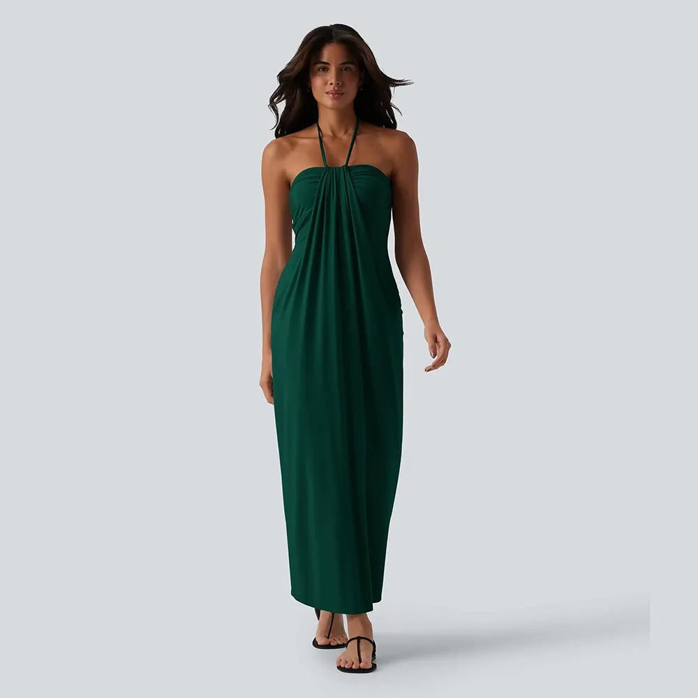 HalterTie – Elegant Back Maxi Dress with Pockets – image 12