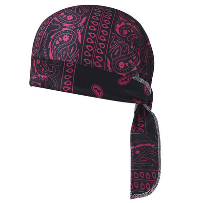 Elastic Cycling Sports Cap – Rose Red-Black