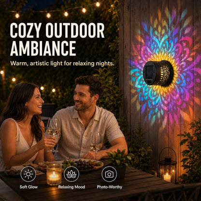 MandalaGlow - Solar Mandala Wall Light Outdoor Fence Projector Lamp – image 6