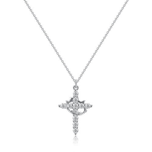 RoyalFaith – Crown Cross Necklace – Silver