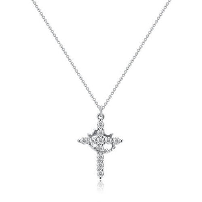 RoyalFaith – Crown Cross Necklace – Silver