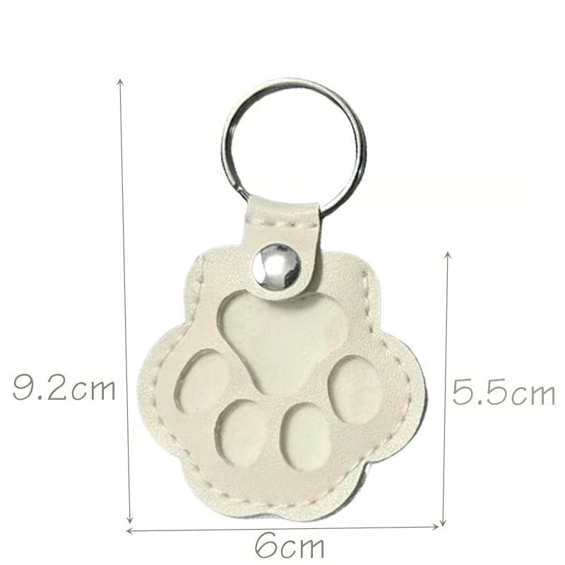 FurTag – Paw Shaped Leather Keychain – Beige