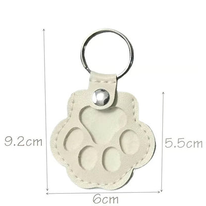 FurTag – Paw Shaped Leather Keychain – Beige