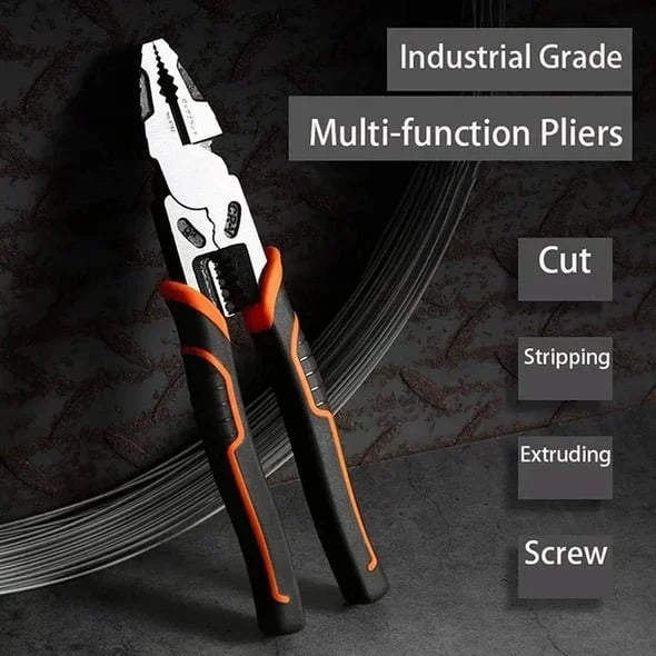 GripMaster – Heavy Duty Multi-Function Lineman Plier – Orange / 1 PCS