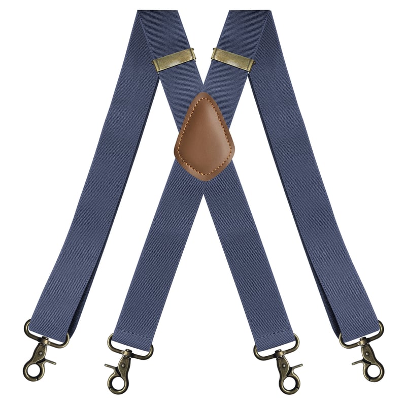 GentleHold – Premium Leather Suspenders for Men – Blue