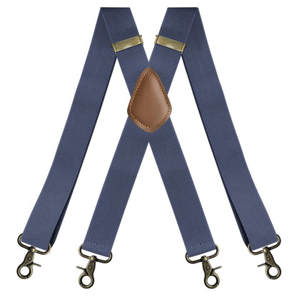 GentleHold – Premium Leather Suspenders for Men – Blue