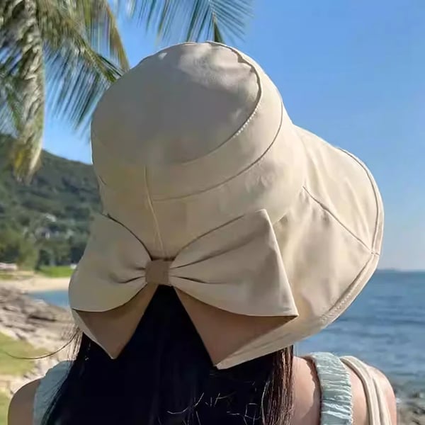 BowBreeze – Elegant Sun Protective Wide Brim Hat – Beige