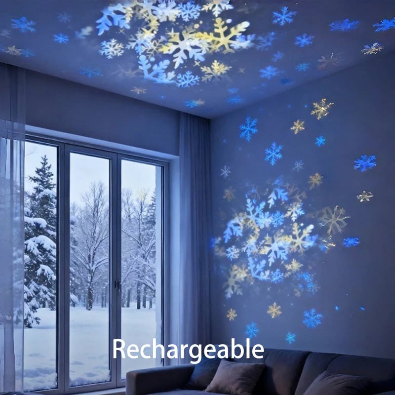 OceanGlow – Rotating LED Light Projector – Snowflake / Rechargeable