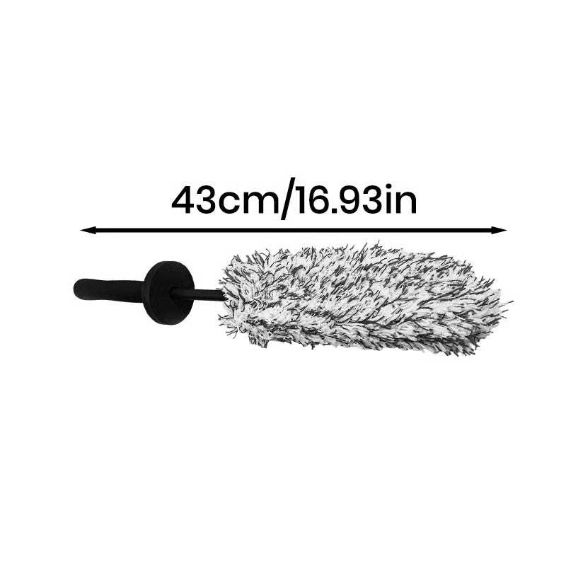 RimCare – Non Abrasive Microfiber Wheel Detail Brush – Black/White Round Microfiber Brush