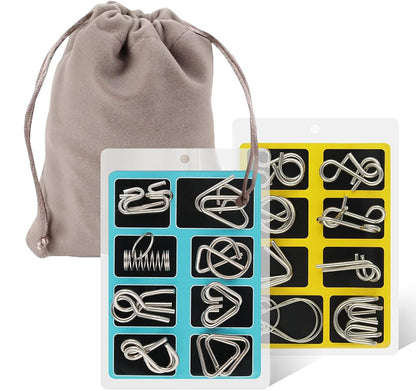 PuzzleCore – IQ Challenge Metal Puzzle Set – 16PCS