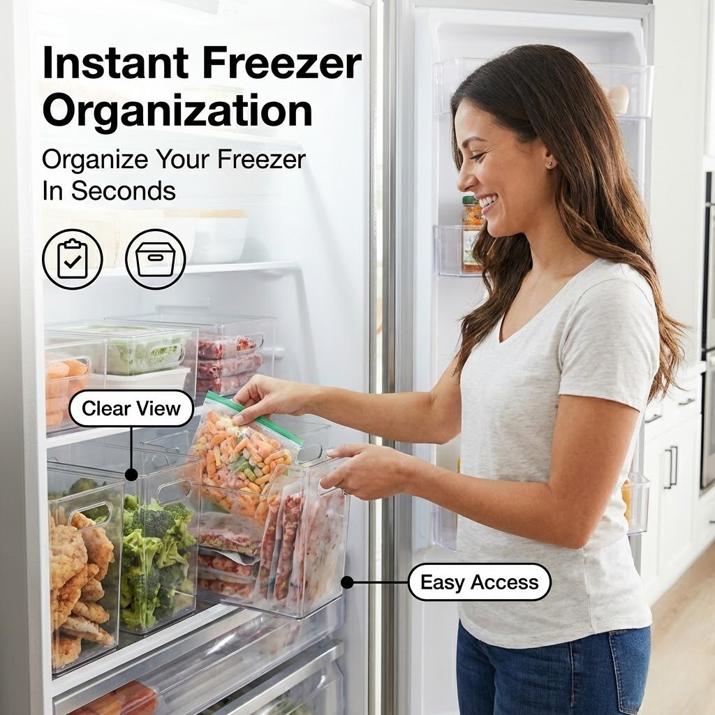 ClearStack – Space Saver Freezer Bins – 4 Pack
