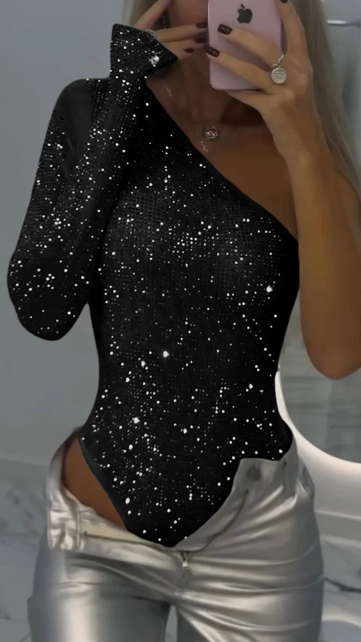 MoonlightGleam - Elegant Party Top – Black / XS