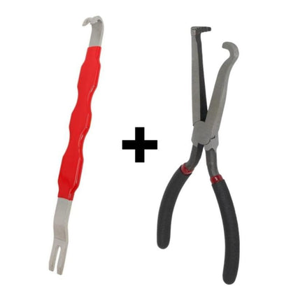 WireFix – Dual-End Electrical Connector Removal Tool – B (Red Separator Tool +Black Straight Pliers)