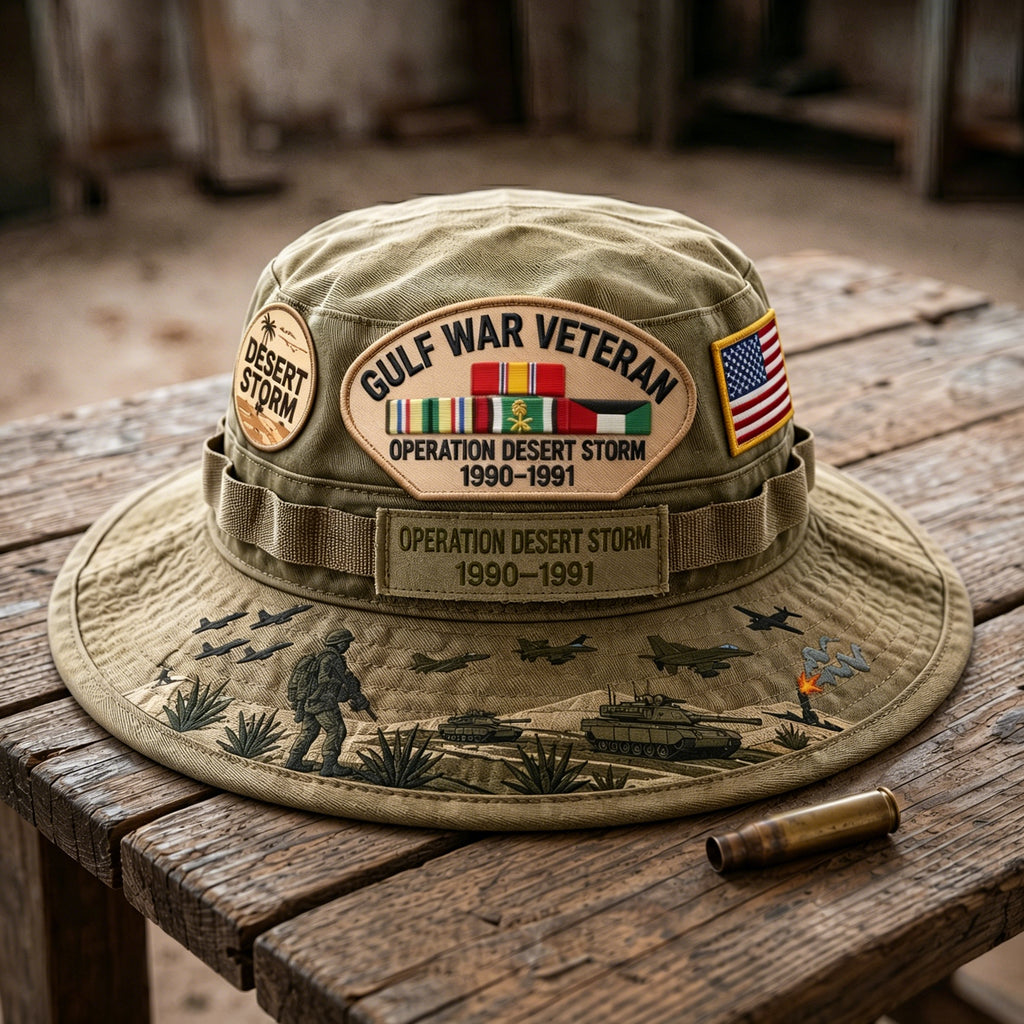 StormHonor – Gulf War Veteran Tribute Boonie Hat – Camo / One Size Fits Most (Circumference 21 5/8"- Circumference 24 1/8")