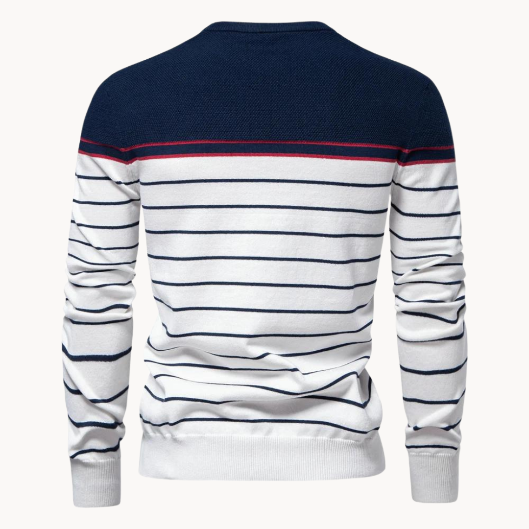 Atlantic Stripe Cotton Sweater – image 3