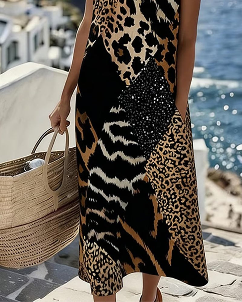 SavannaChic Midi – Leopard Shift Dress – image 4