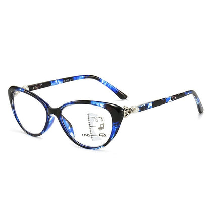 VisionLux – Women’s Trendy HD Anti-Blue Light Cat Eye Glasses – Blue / '+1.00 / 40-45 YEAR OF AGE