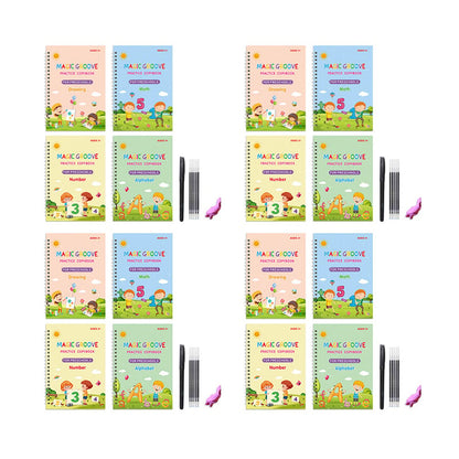 WonderWrite – Handwriting & Learning Magic Books – X 4 Sets / 4 Books + 1 Pen + 5 Refills + 1 Grip