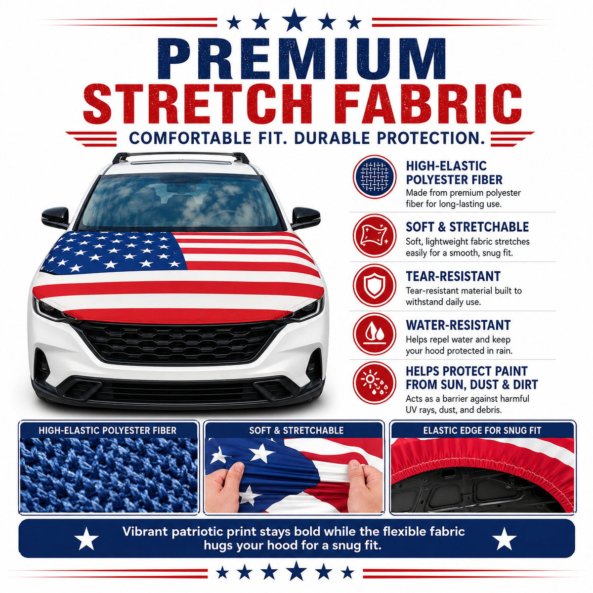LibertyShield – American Flag Car Hood Cover – image 5