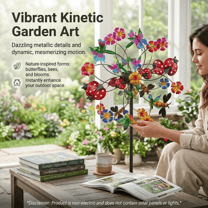 Outdoors Wind Spinners with Decorative Flowers(Includes bracket)