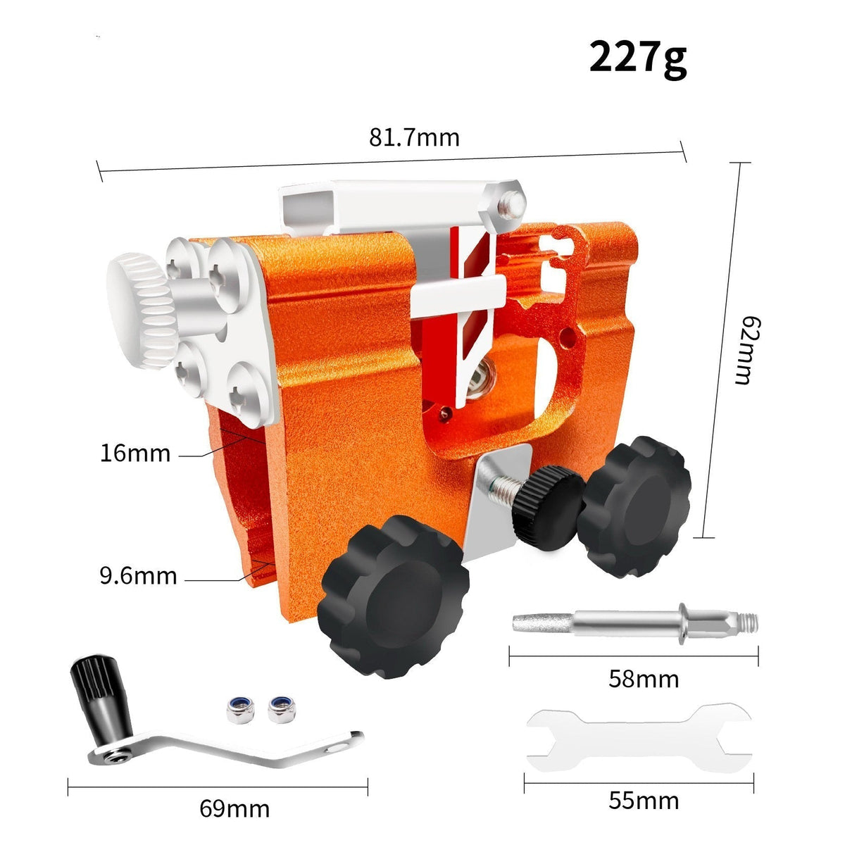 AuraSharp – Multipurpose Portable Chainsaw Blade Sharpener – Orange(small)