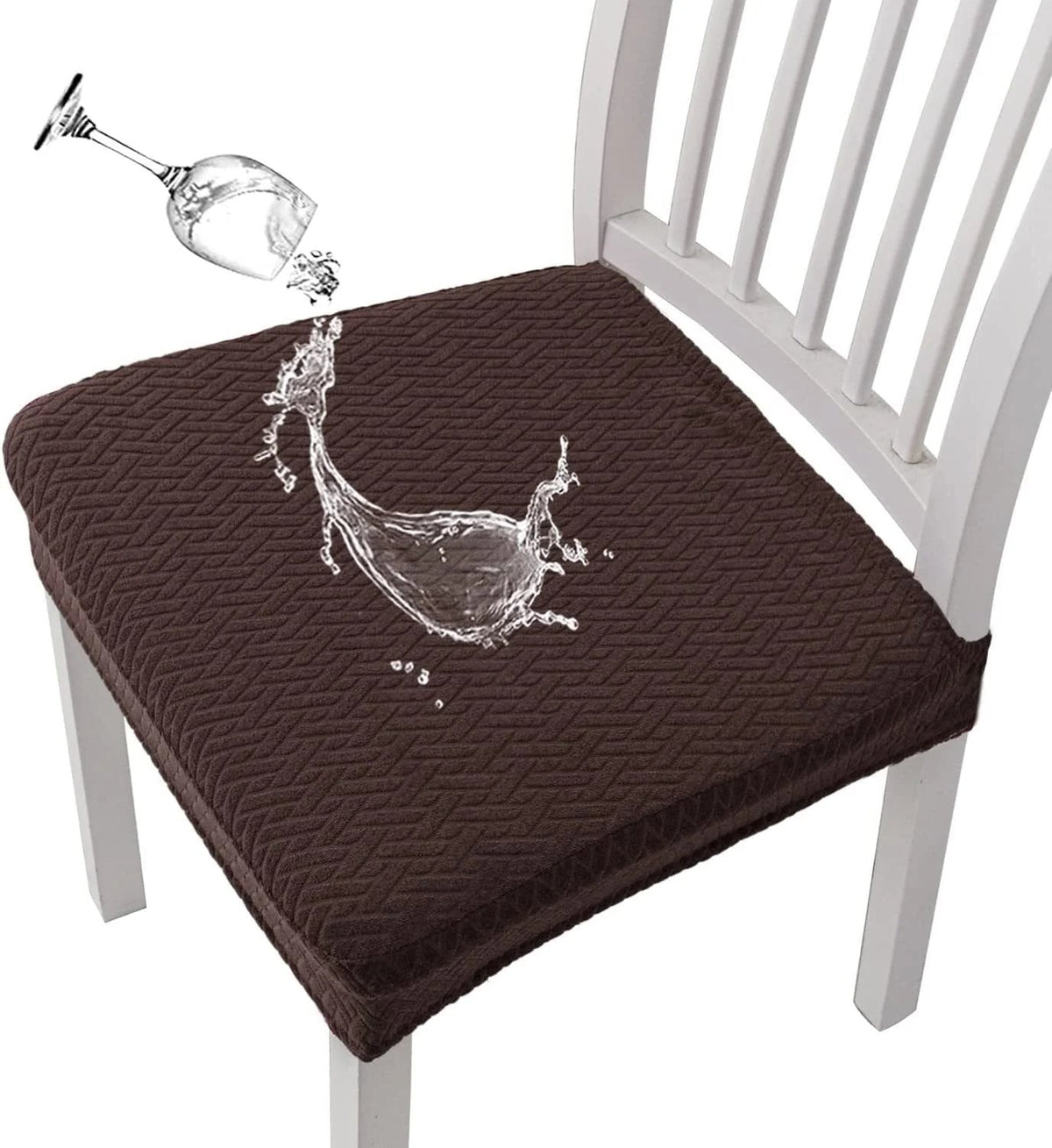 ChairEase – Washable Jacquard Chair Protector – Coffee