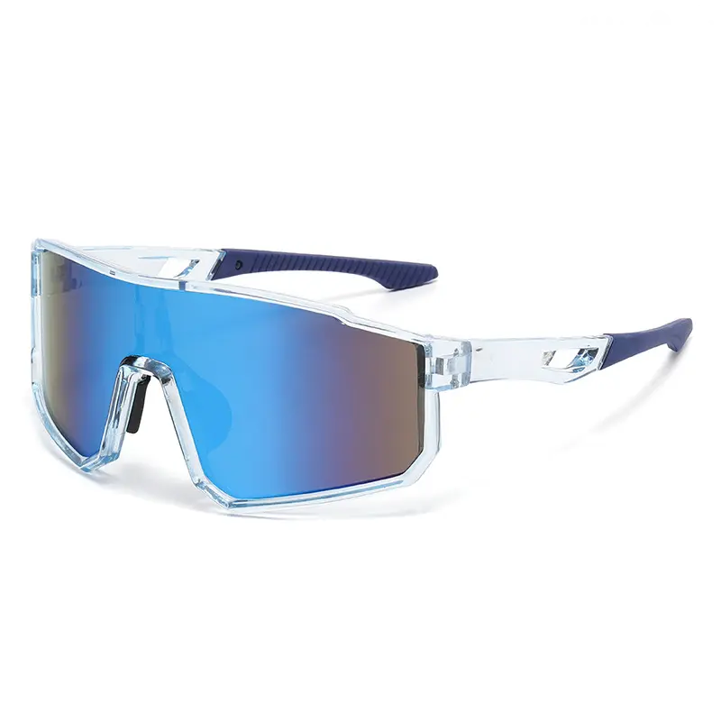 VisionForce – Colorful Mirrored Cycling Sports Eyewear – Transparent Blue