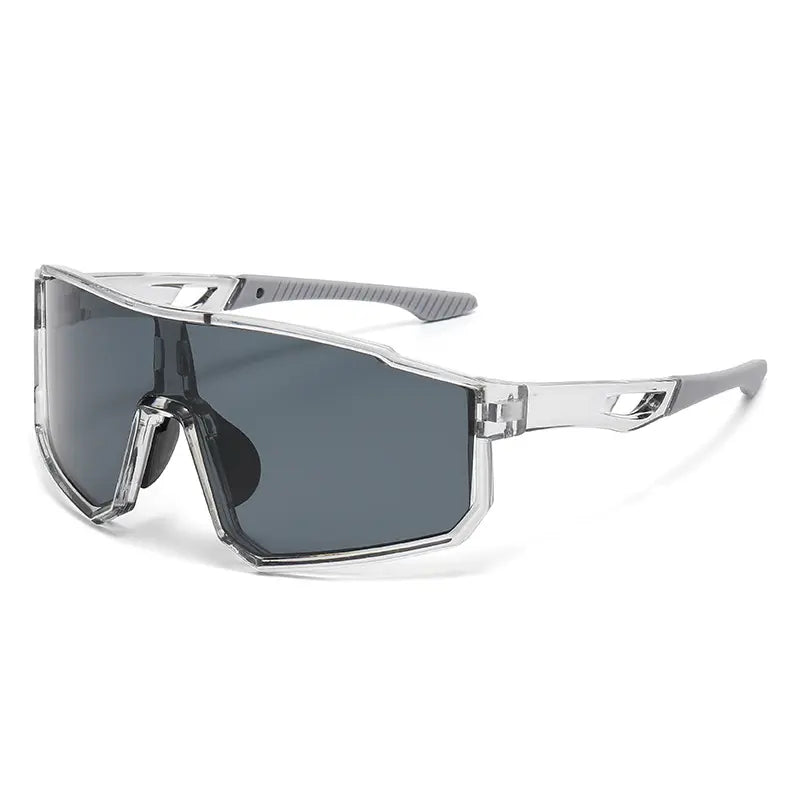 VisionForce – Colorful Mirrored Cycling Sports Eyewear – Transparent Gray