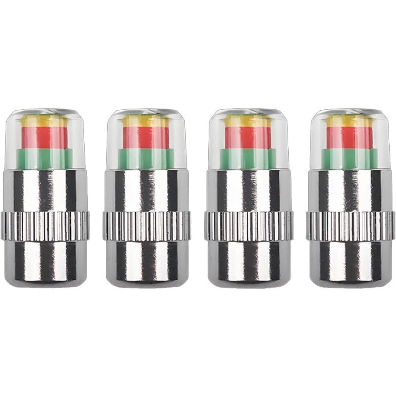 RoadVision - Color Signal Tire Pressure Monitor Caps – Sliver / 4Pcs