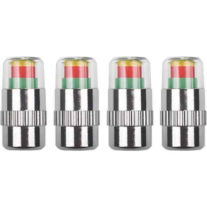 RoadVision - Color Signal Tire Pressure Monitor Caps – Sliver / 4Pcs