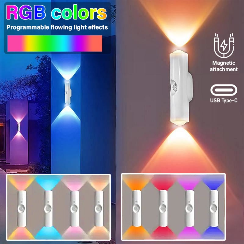 AquaGlow – SuRechargeable Smart LED Motion Sensor Ambient Light – RGB 7-Color Changing / 1 PC