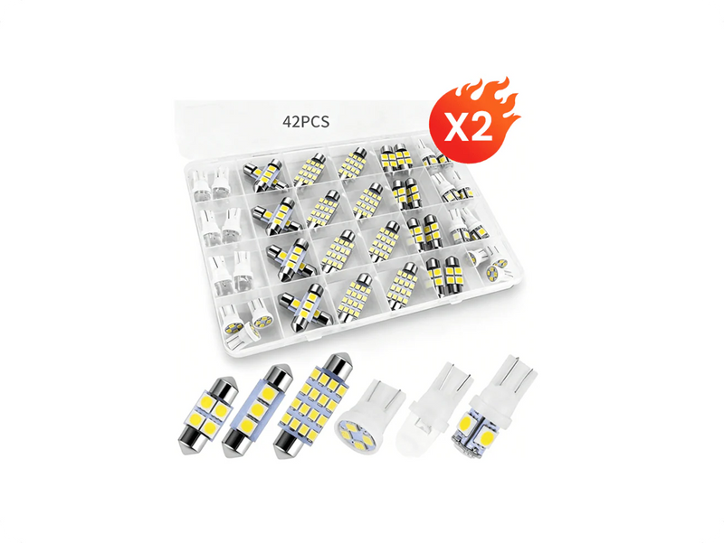 LumiDrive – 42-Piece Super Bright LED Interior Kit – Buy Sie 2 Sets-Free repair kit with crowbars (5-piece)