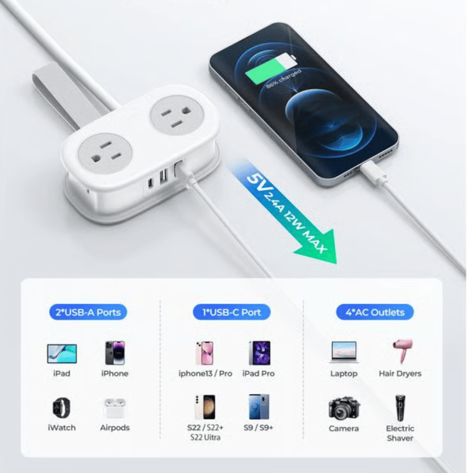 VoltPack – Compact 4-Outlet Power Strip for Travel – image 6