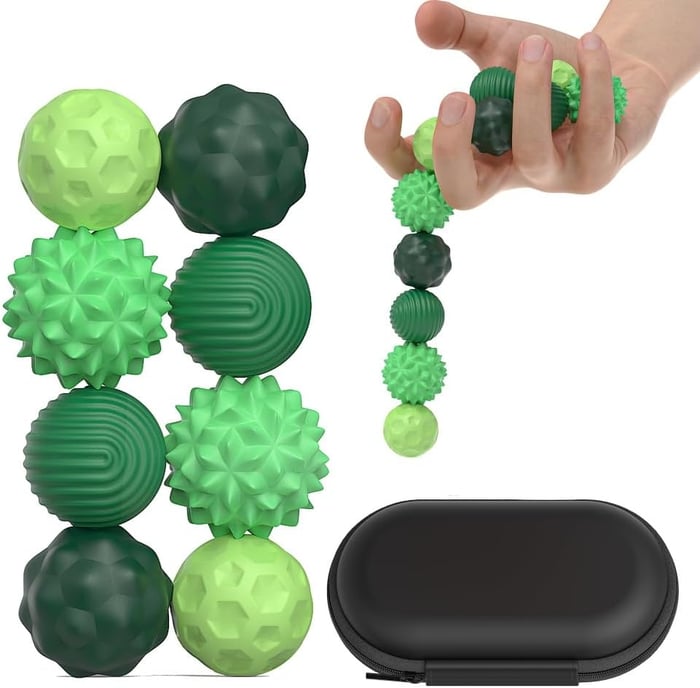 MagnaSphere – Stress Relief Fidget Ball Toy – Green / 8 Counts/set