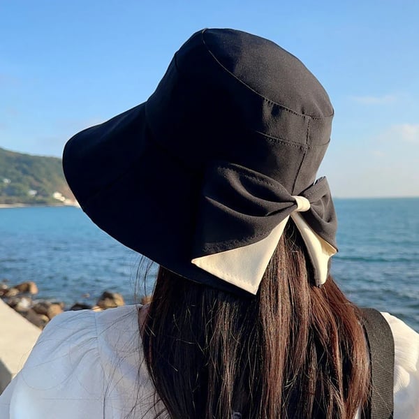 BowBreeze – Elegant Sun Protective Wide Brim Hat – Black