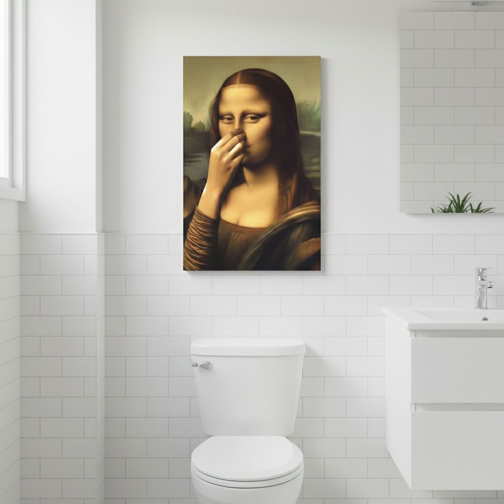 Renaissance Lady Holding Nose Bathroom Canvas Art – image 7