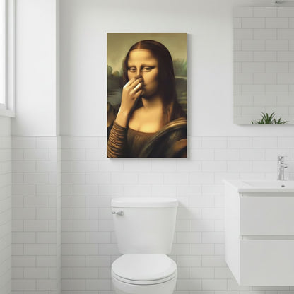 Renaissance Lady Holding Nose Bathroom Canvas Art – image 7