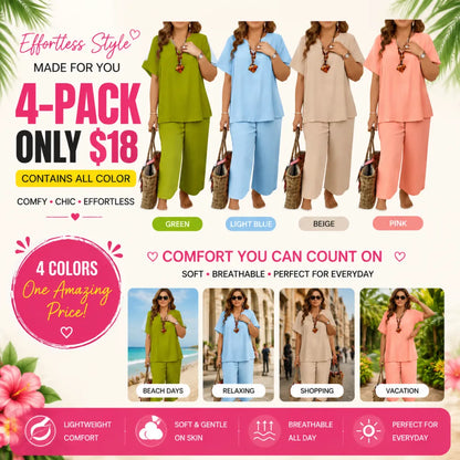 SoftEase – Relaxed Fit Outfit Set – 4-SETS B / XS