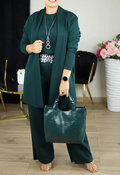 Opulenza - Comfortable Luxury 3-Piece Ensemble – Green / S