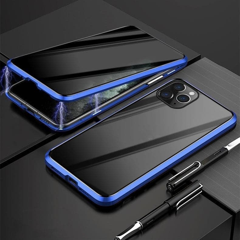 SafeScreen 360 – Privacy Guard Case – Blue / For IPhone17 / Without Fast Charging Cable