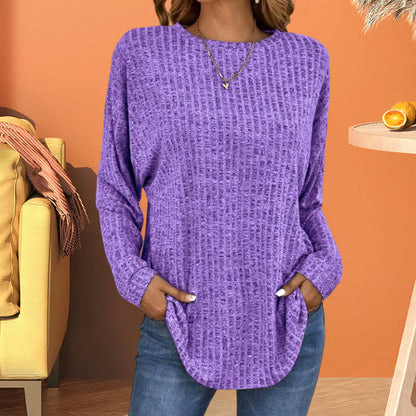 CozyEase – Casual Comfort Knit Sweater – Purple / S