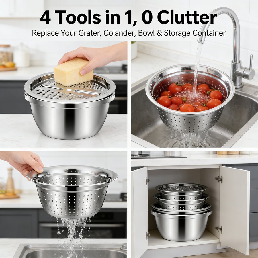 GrateCraft | 3-in-1 Stainless Steel Grater Bowl – image 5