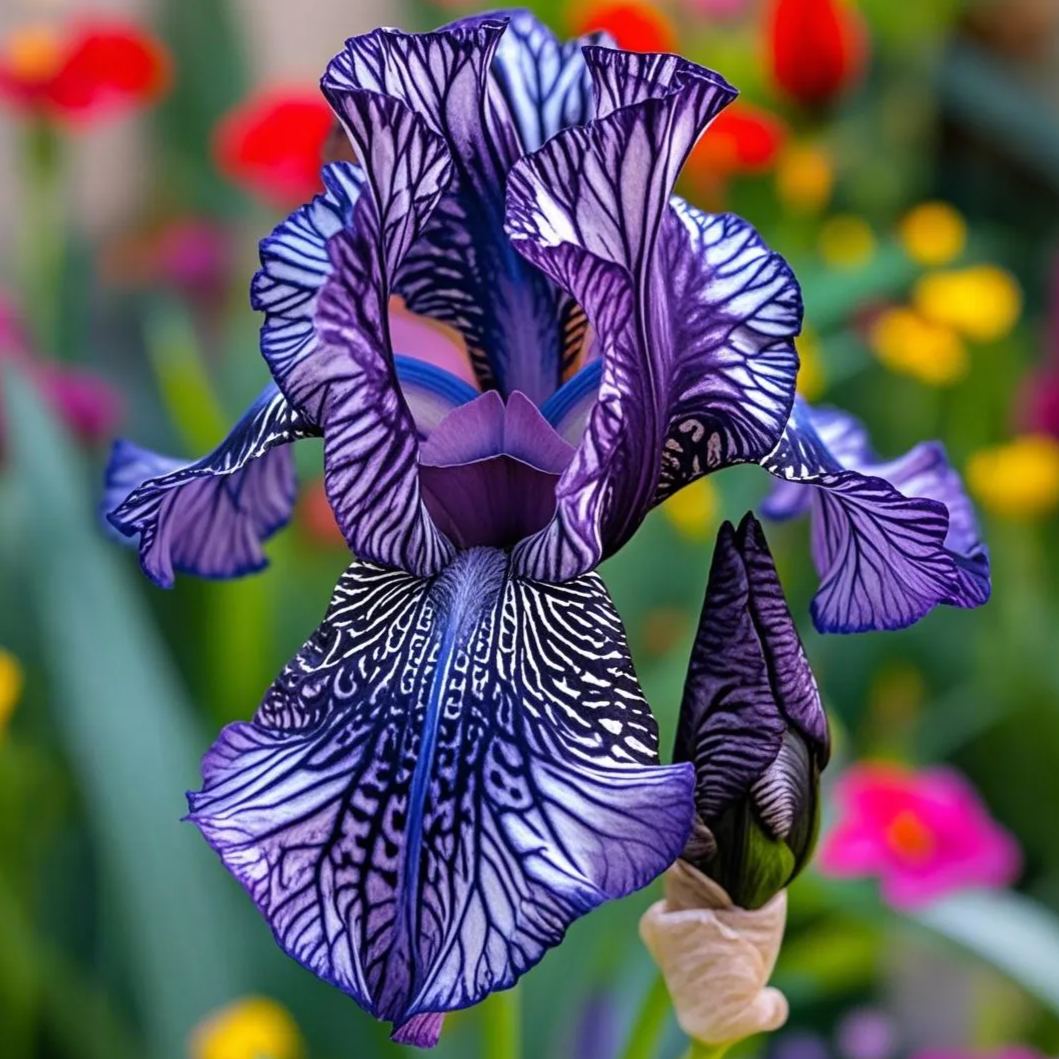 BloomAura – Exotic Tall Bearded Iris Flower – Mystic Amethyst / 2 Iris Rhizomes