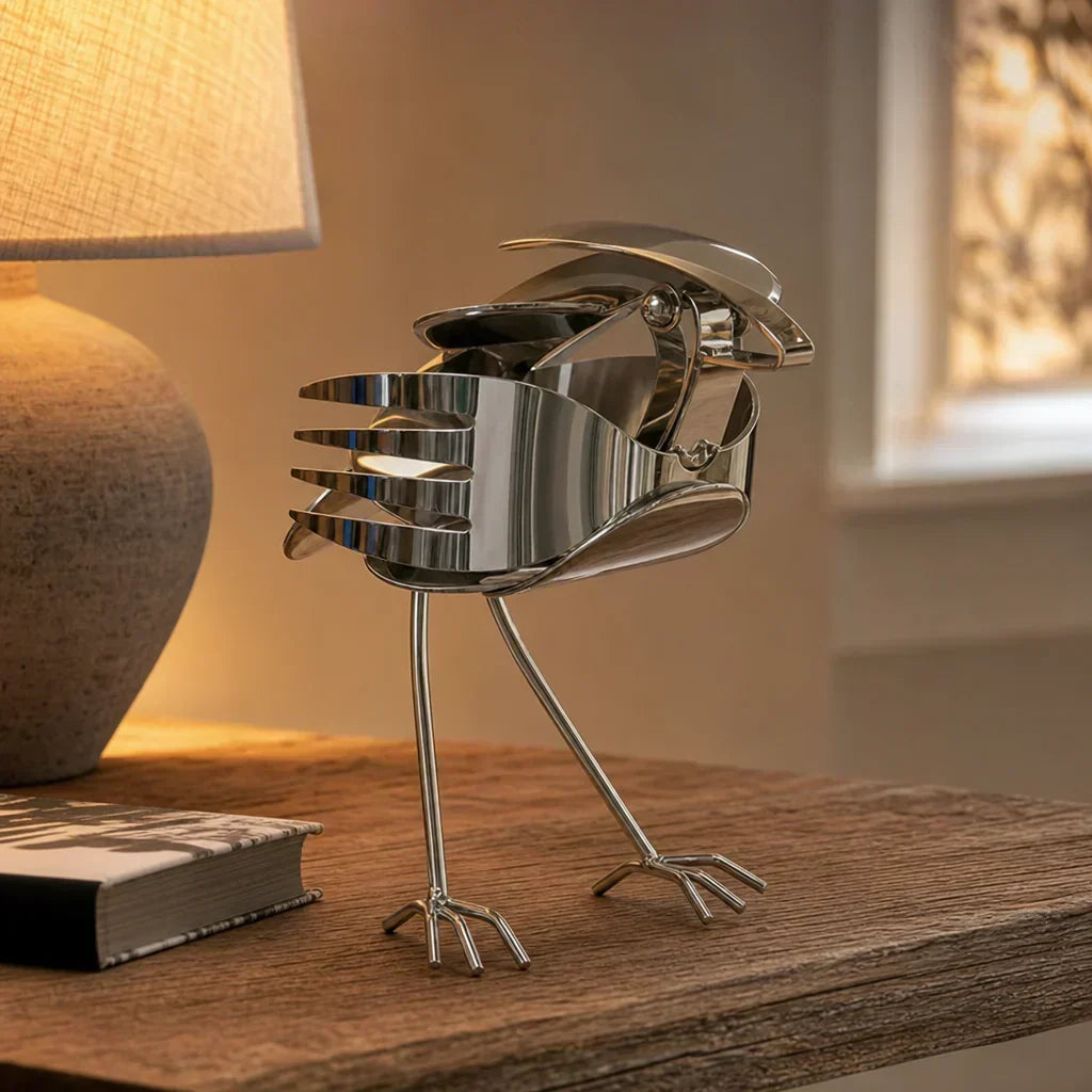 RobinForge – Handcrafted Scrap Metal Robin Sculpture – image 2