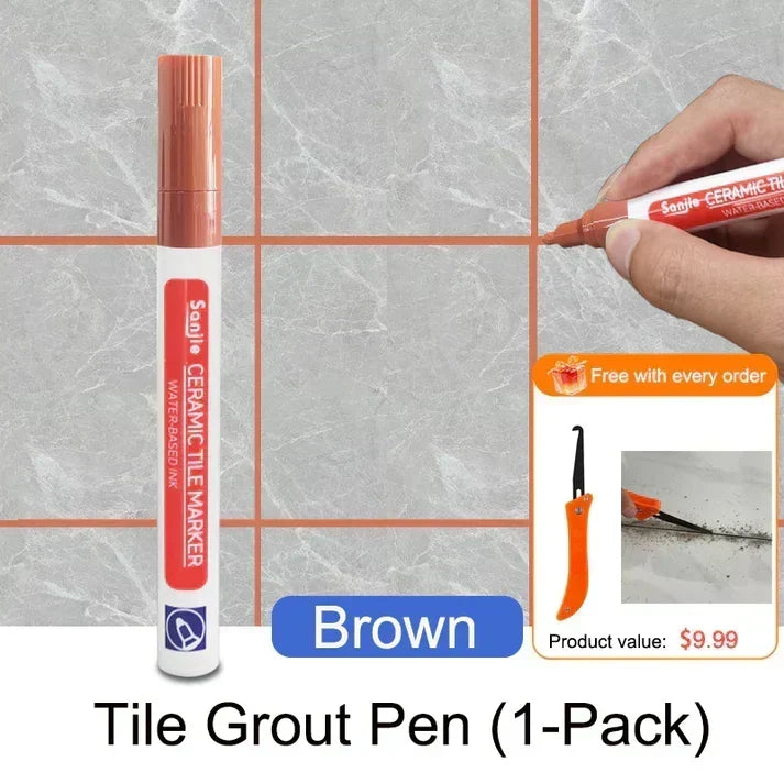 MouldShield – Anti Mould Ceramic Tile Joint Pen – Brown / Without Mold Remover Spray