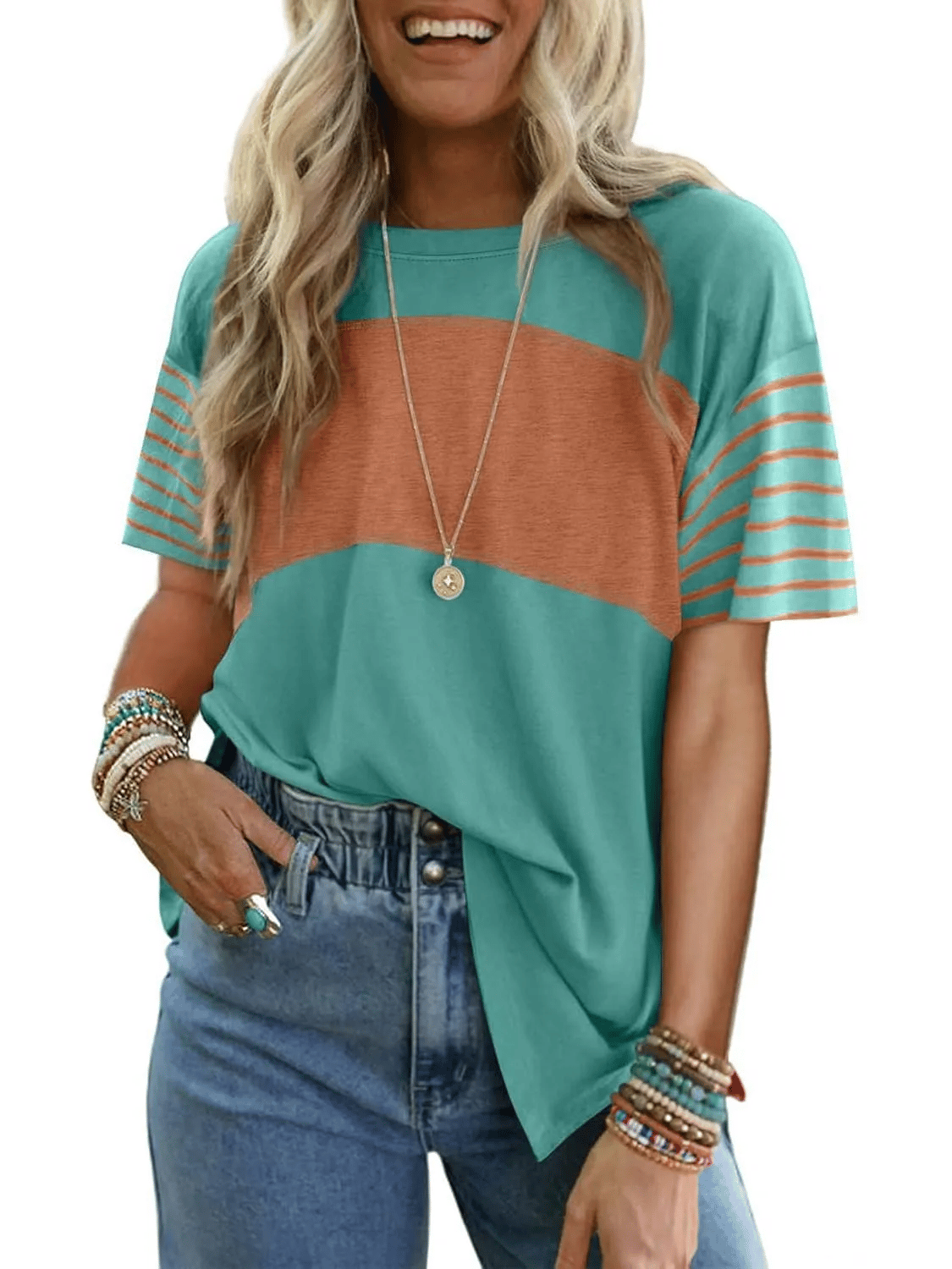ModaBlend – Relaxed Tunic Shirt – Lake Blue / S