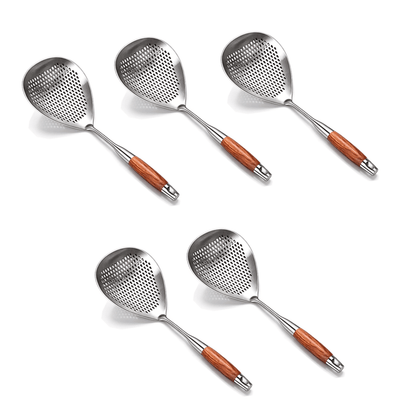 ChefWood – Wooden Handle Stainless Steel Skimmer – 5 PCS(Save $20)