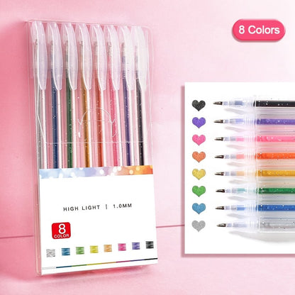 SparkWrite - Bold & Colorful Gel Pen Collection – Set of 8 colors